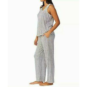 Betsey Johnson XXL Women Pajama Gray Heart Polka Dots 3-Piece Tank Shorts Pant